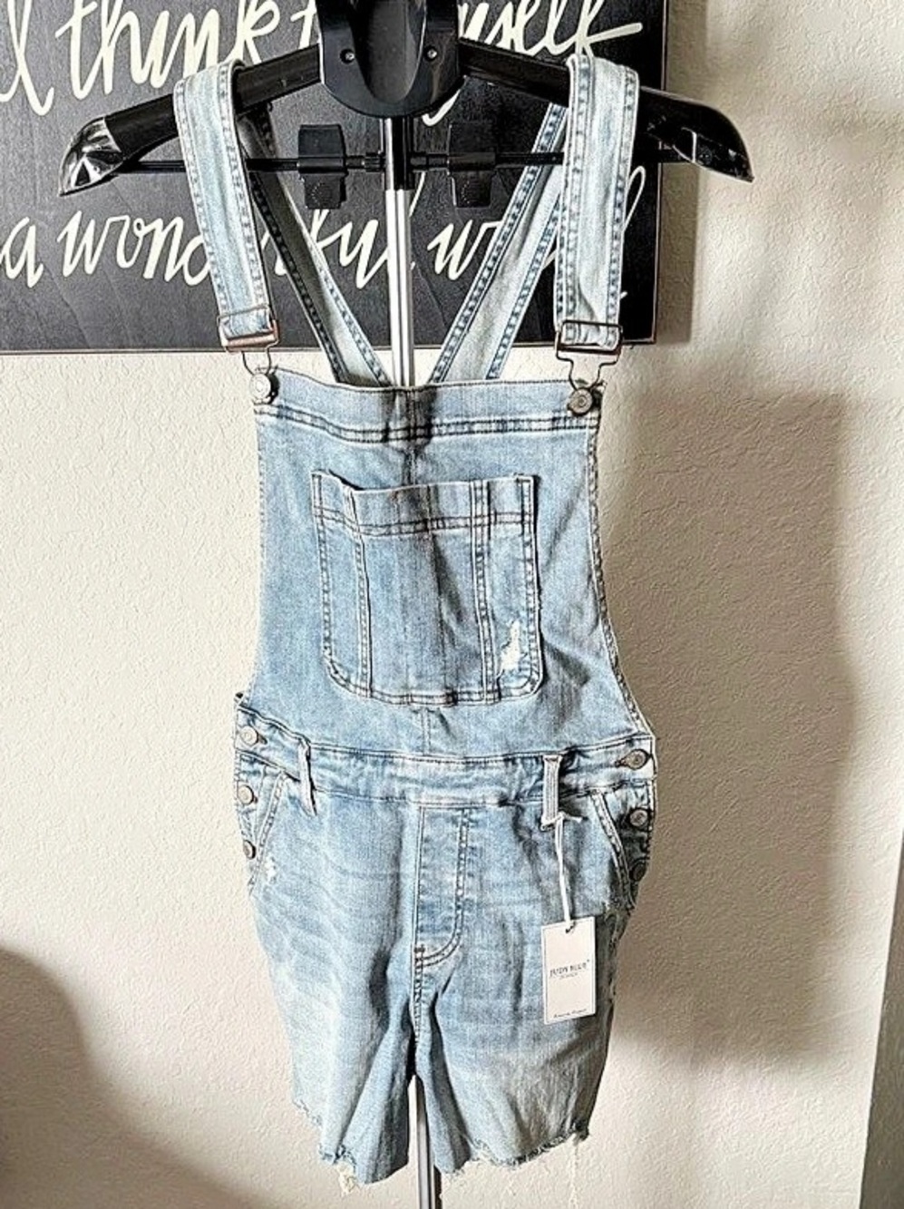 Judy Blue Light Wash Short Overalls NWT